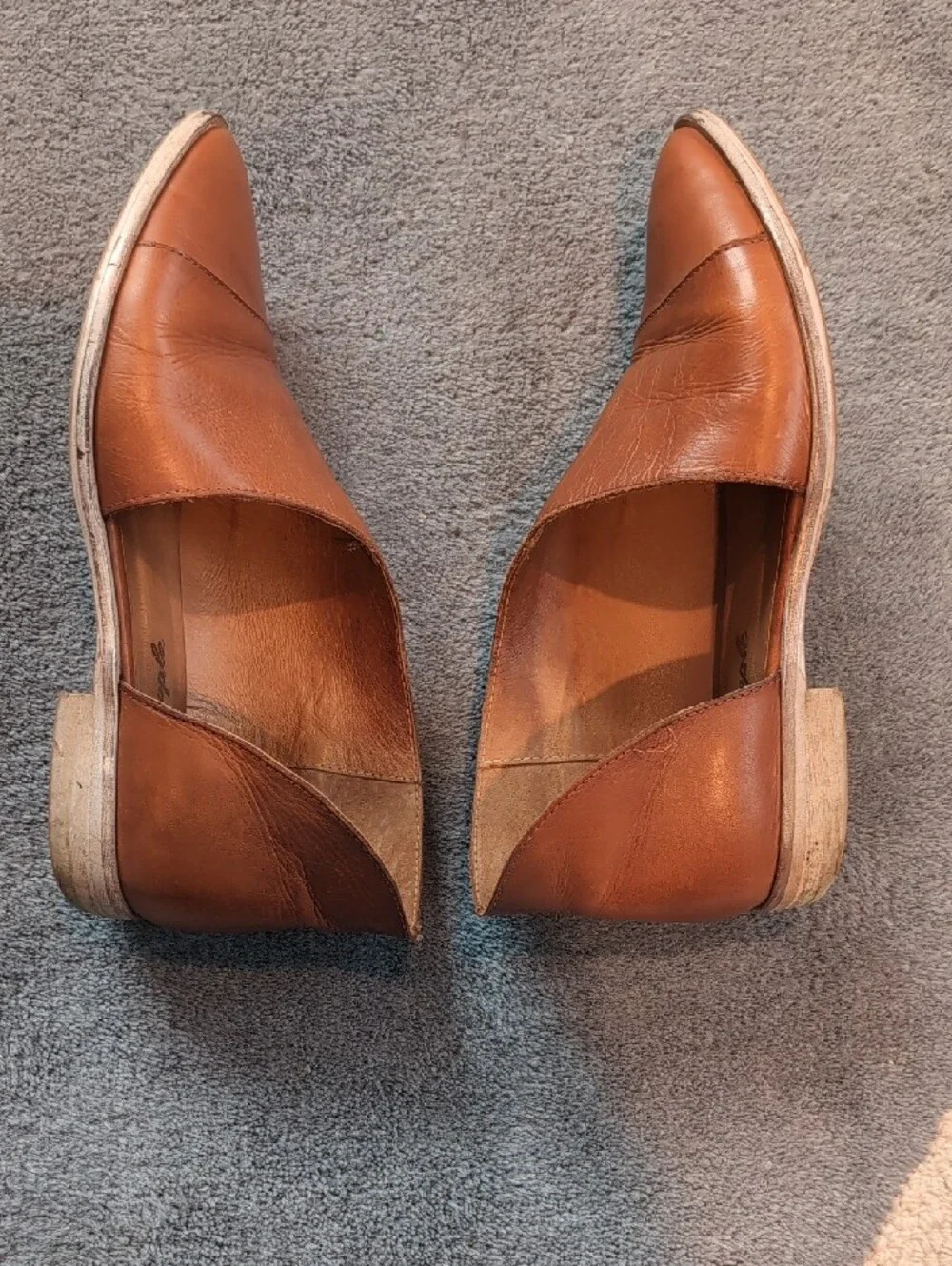 Free People Women's Royale Flat In Tan Brown Leather